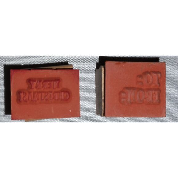 Christmas Rubber Stamp Set Merry Christmas Gift Tag Snow Flake Rain Deer Mitten - Picture 3 of 4